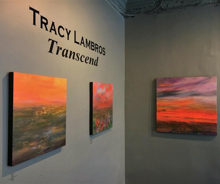Transcend Solo Exhibition of oil paintings Gallery Blue Door - Site photo of front room