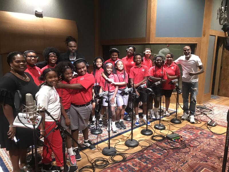Von Vargas with the Cardinal Sheehan School Choir